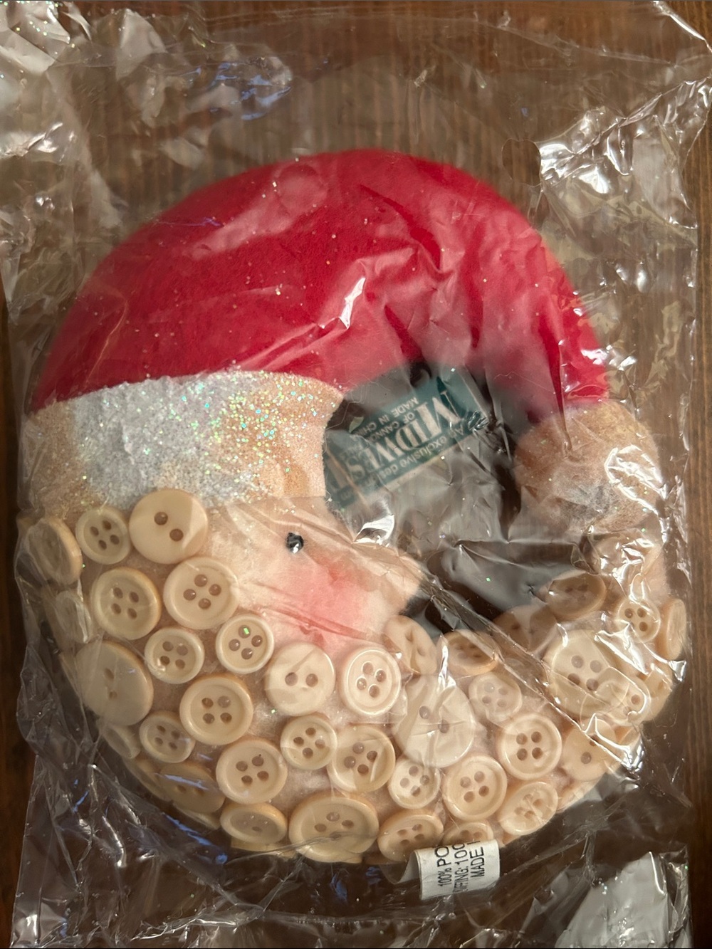 Midwest of Cannon Falls Moon Shape Cloth Christmas Ornament Button Beard NWT